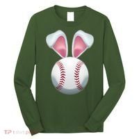 Cute Funny Easter Bunny Baseball Long Sleeve Shirt thumb 0