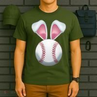 Cute Funny Easter Bunny Baseball T-Shirt thumb 6