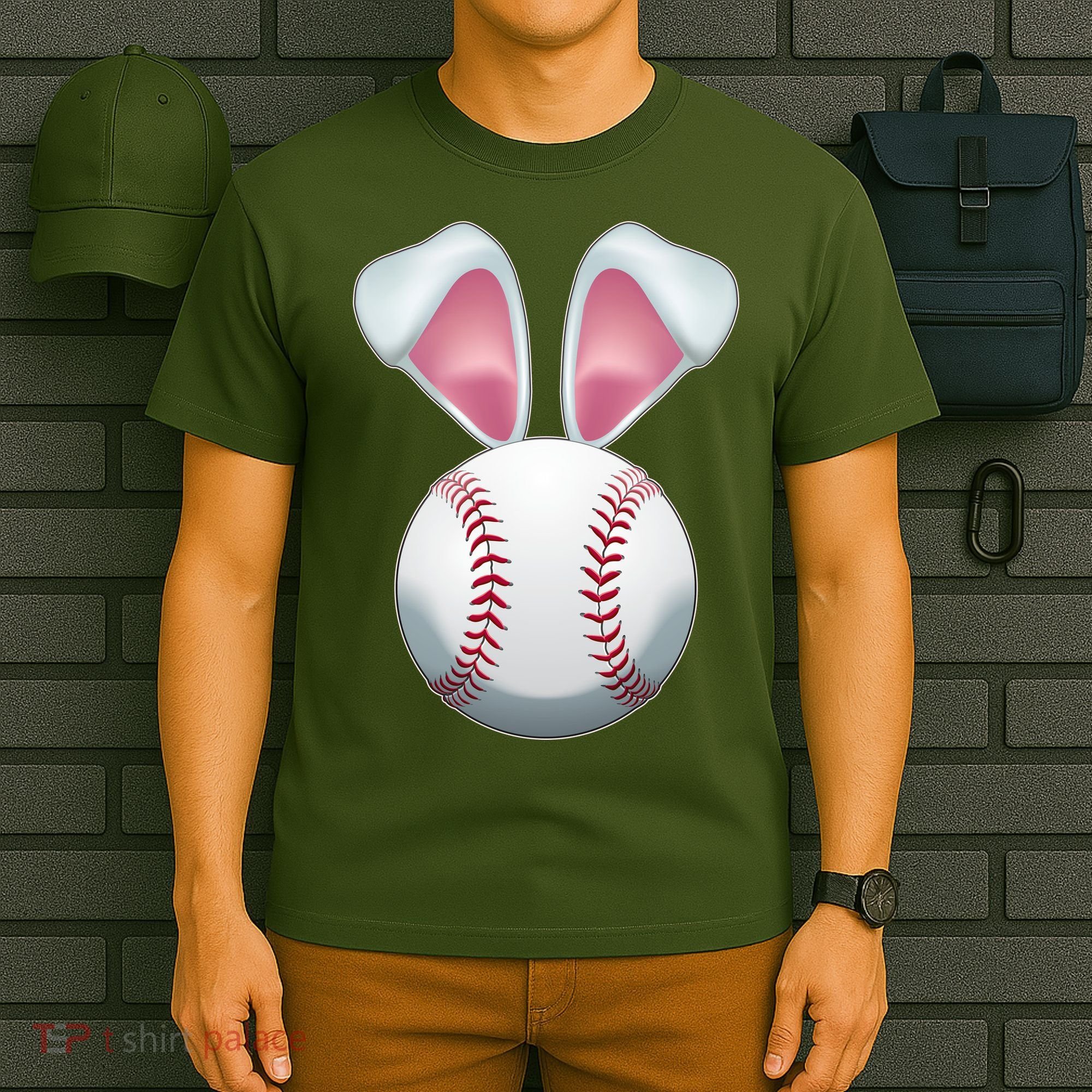 Cute Funny Easter Bunny Baseball T-Shirt