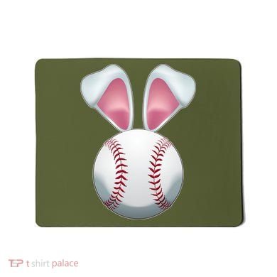 Cute Funny Easter Bunny Baseball Mousepad