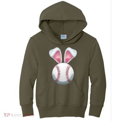 Cute Funny Easter Bunny Baseball Kids Hoodie