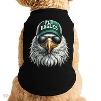Cool Face Eagle With Sunglasses Vintage Eagles Flying Bird Doggie Tank thumb 0
