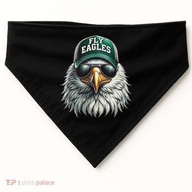 Cool Face Eagle With Sunglasses Vintage Eagles Flying Bird USA-Made Doggie Bandana