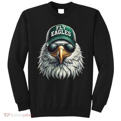 Cool Face Eagle With Sunglasses Vintage Eagles Flying Bird Sweatshirt