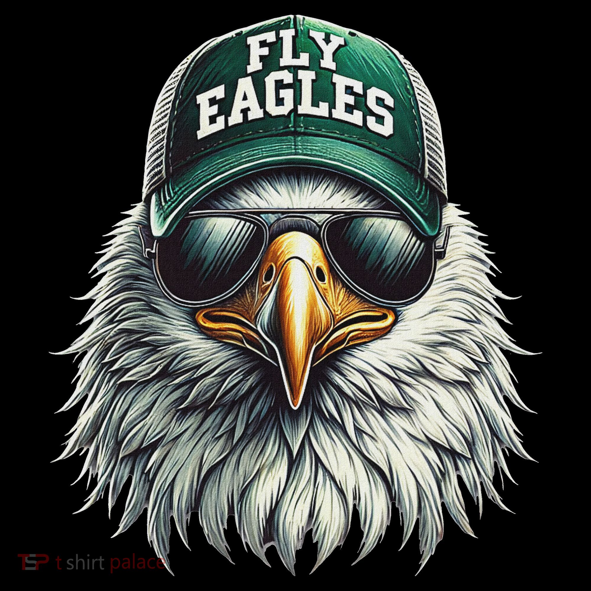 Cool Face Eagle With Sunglasses Vintage Eagles Flying Bird T-Shirt