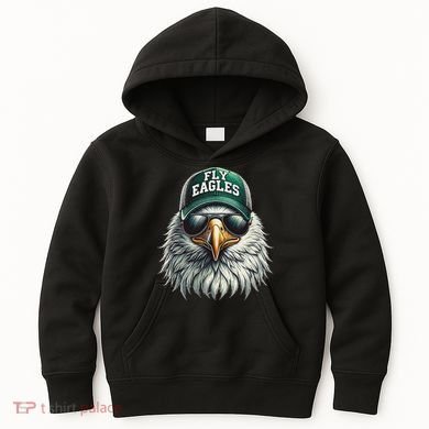 Cool Face Eagle With Sunglasses Vintage Eagles Flying Bird Kids Hoodie
