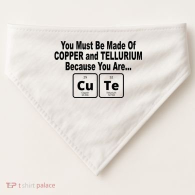 Cute Funny Element Copper Tellurium USA-Made Doggie Bandana