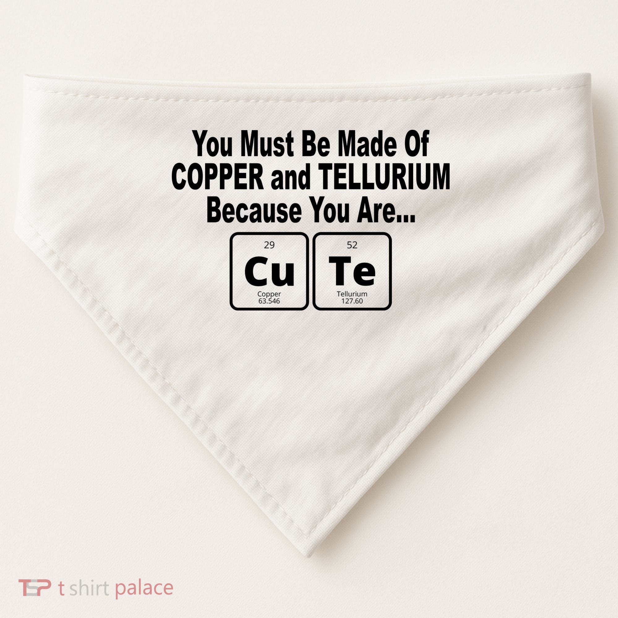 Cute Funny Element Copper Tellurium USA-Made Doggie Bandana