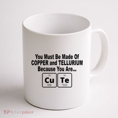 Cute Funny Element Copper Tellurium Coffee Mug back