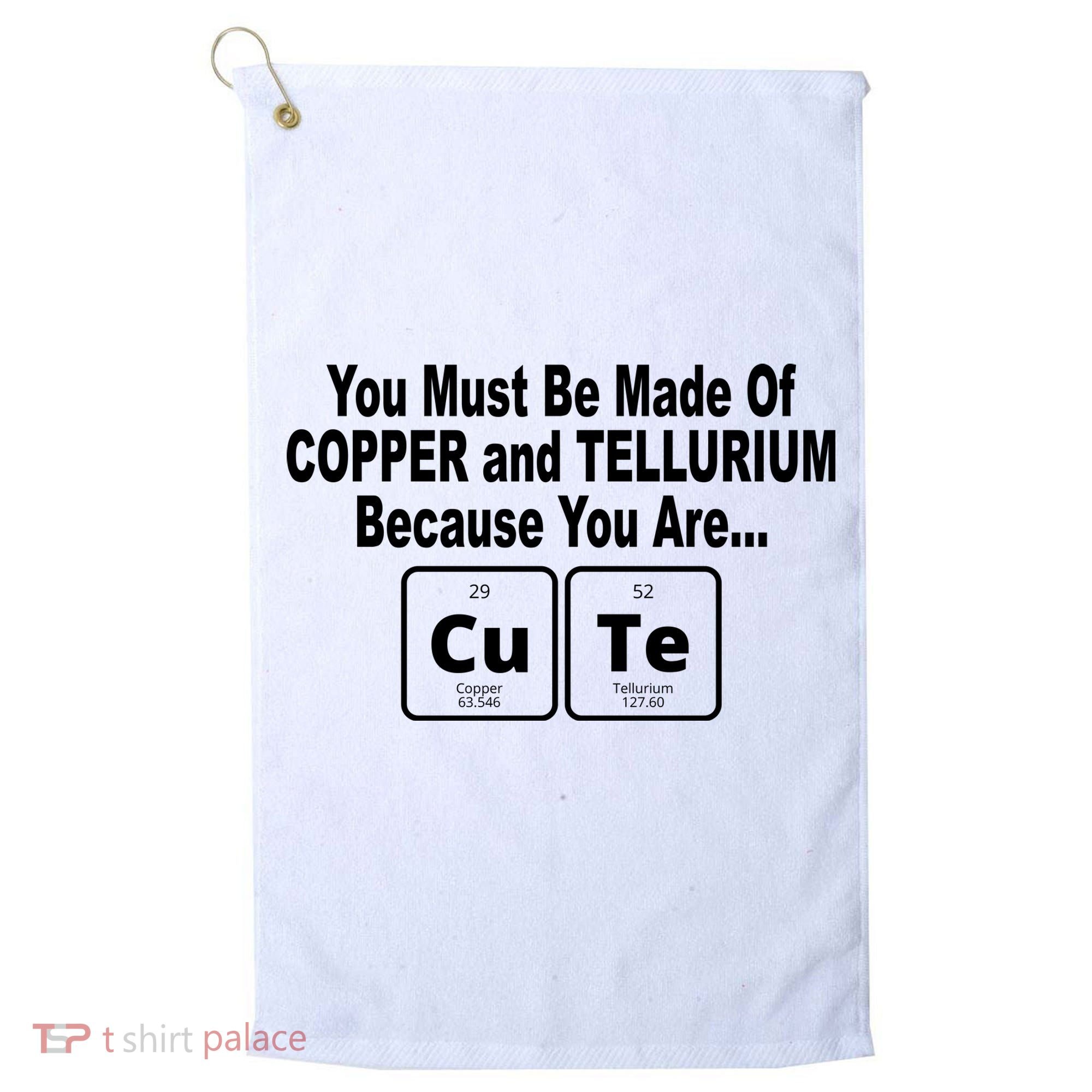 Cute Funny Element Copper Tellurium Golf Towel