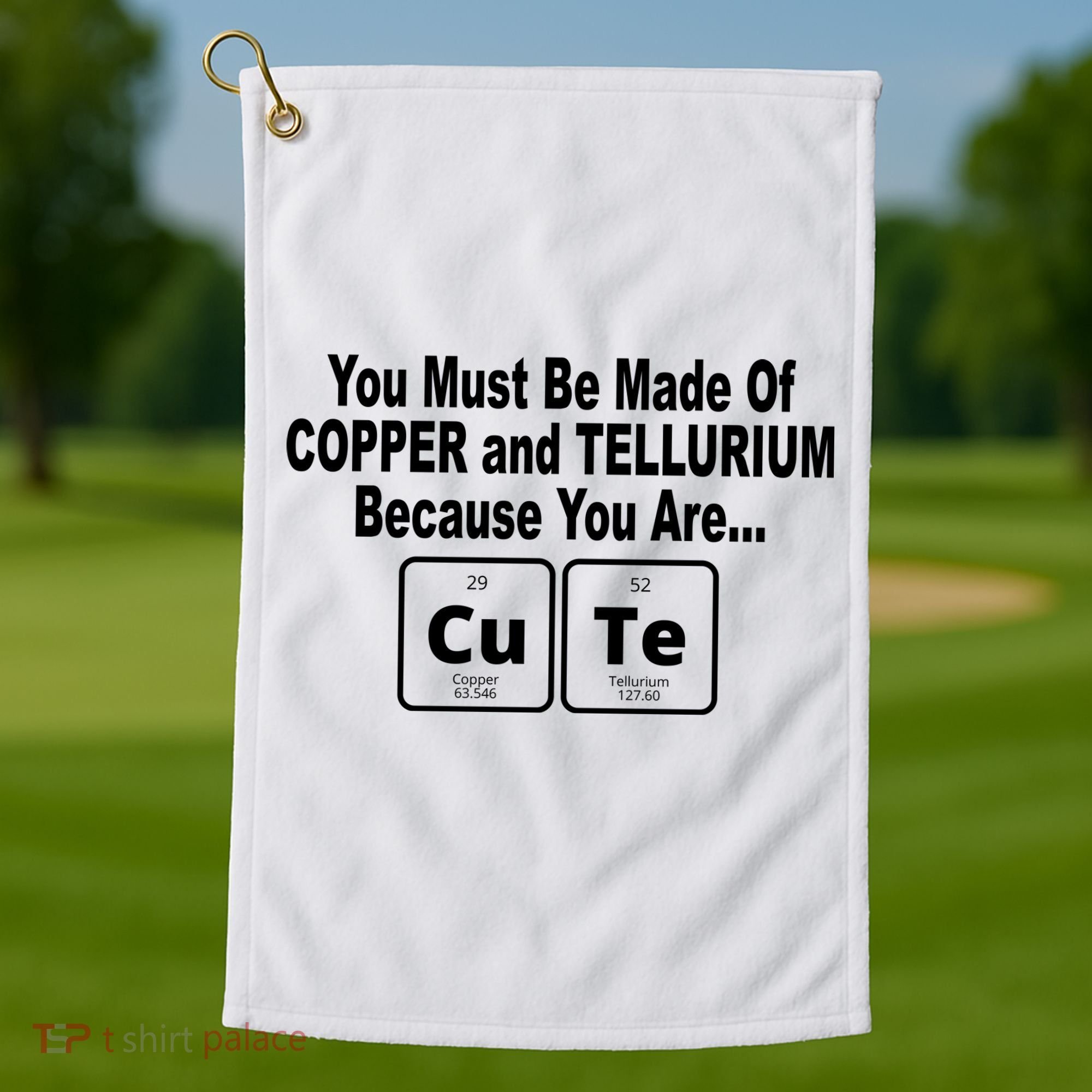 Cute Funny Element Copper Tellurium Golf Towel