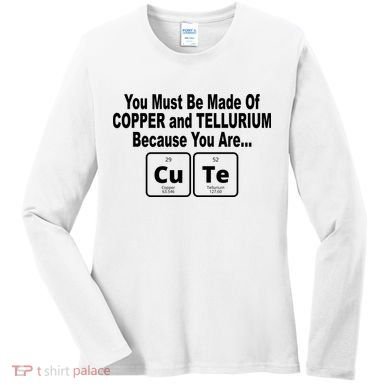 Cute Funny Element Copper Tellurium Women's Long Sleeve Shirt
