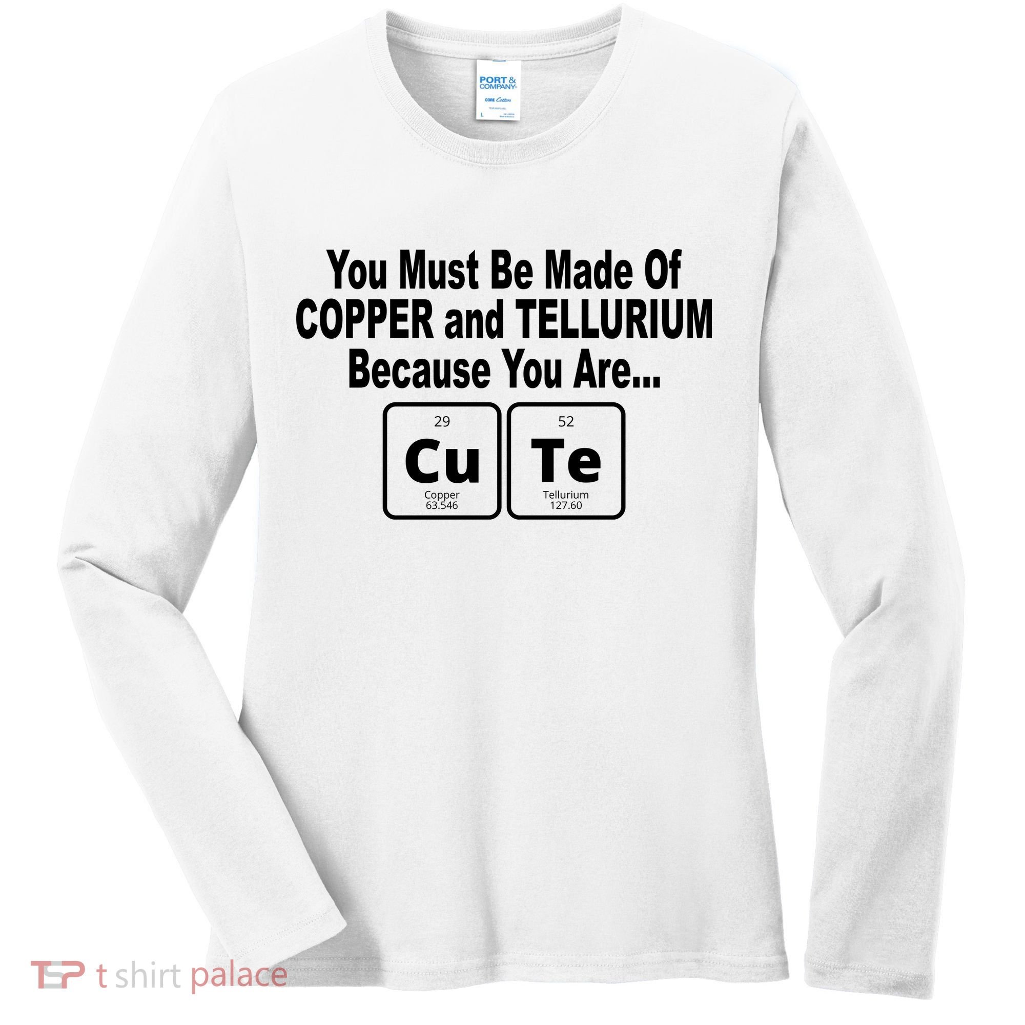 Cute Funny Element Copper Tellurium Women's Long Sleeve Shirt