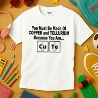Cute Funny Element Copper Tellurium Kids T-Shirt thumb 3