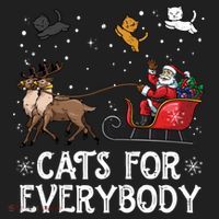 Cats For Everybody Christmas Cat Funny Xmas Santa Funny Gift Beanie thumb 2