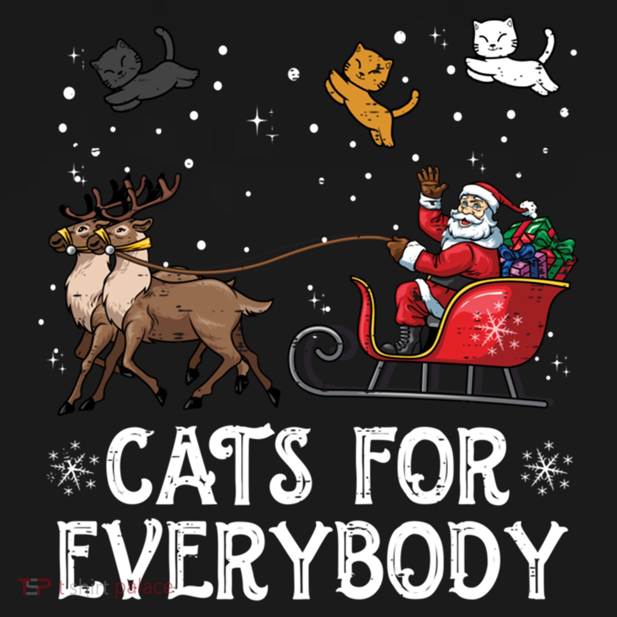 Cats For Everybody Christmas Cat Funny Xmas Santa Funny Gift Women's Hoodie