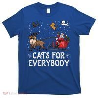 Cats For Everybody Christmas Cat Funny Xmas Santa Funny Gift T-Shirt thumb 0