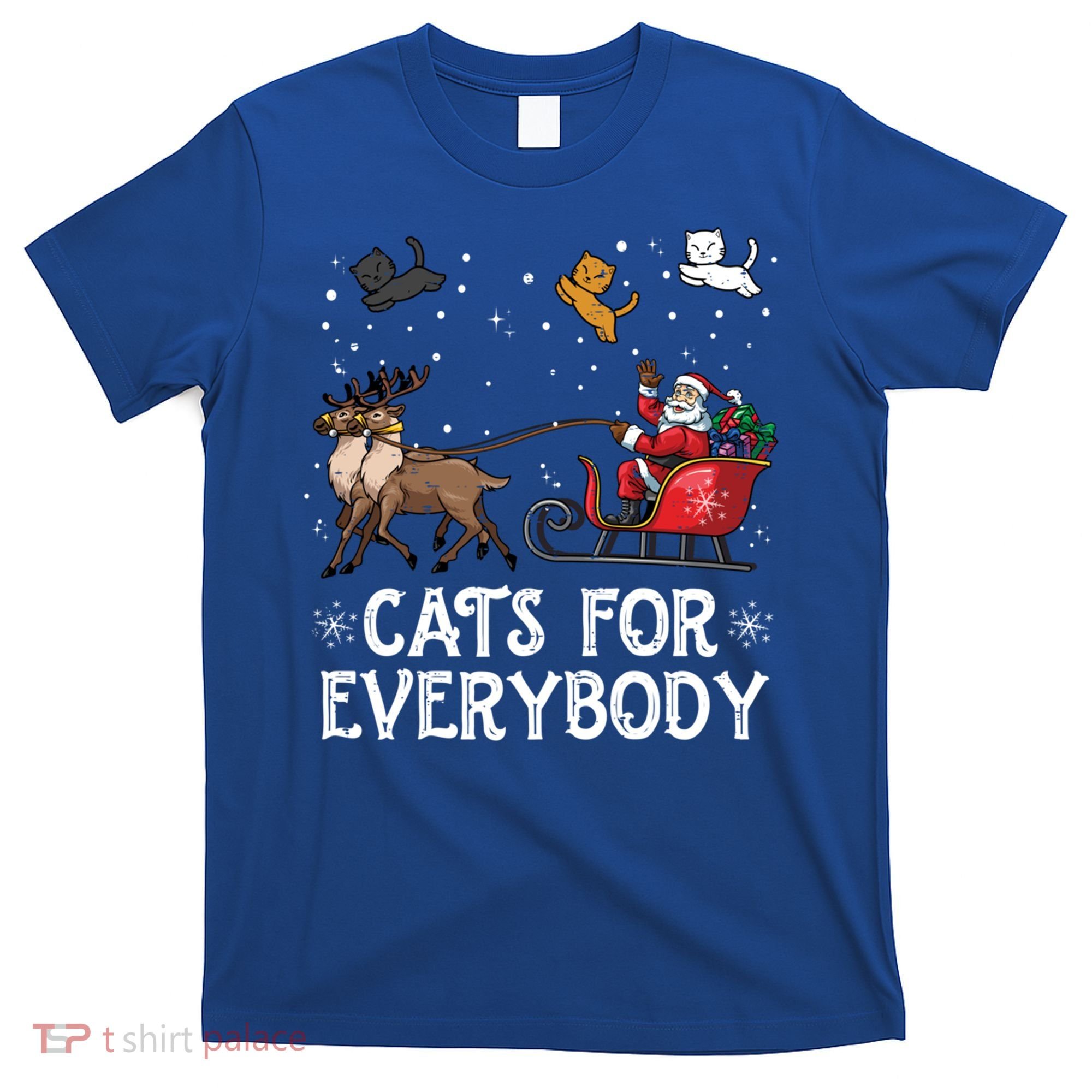 Cats For Everybody Christmas Cat Funny Xmas Santa Funny Gift T-Shirt