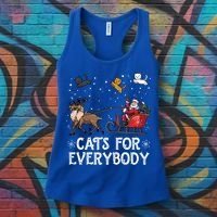 Cats For Everybody Christmas Cat Funny Xmas Santa Funny Gift Women's Tank Top thumb 3