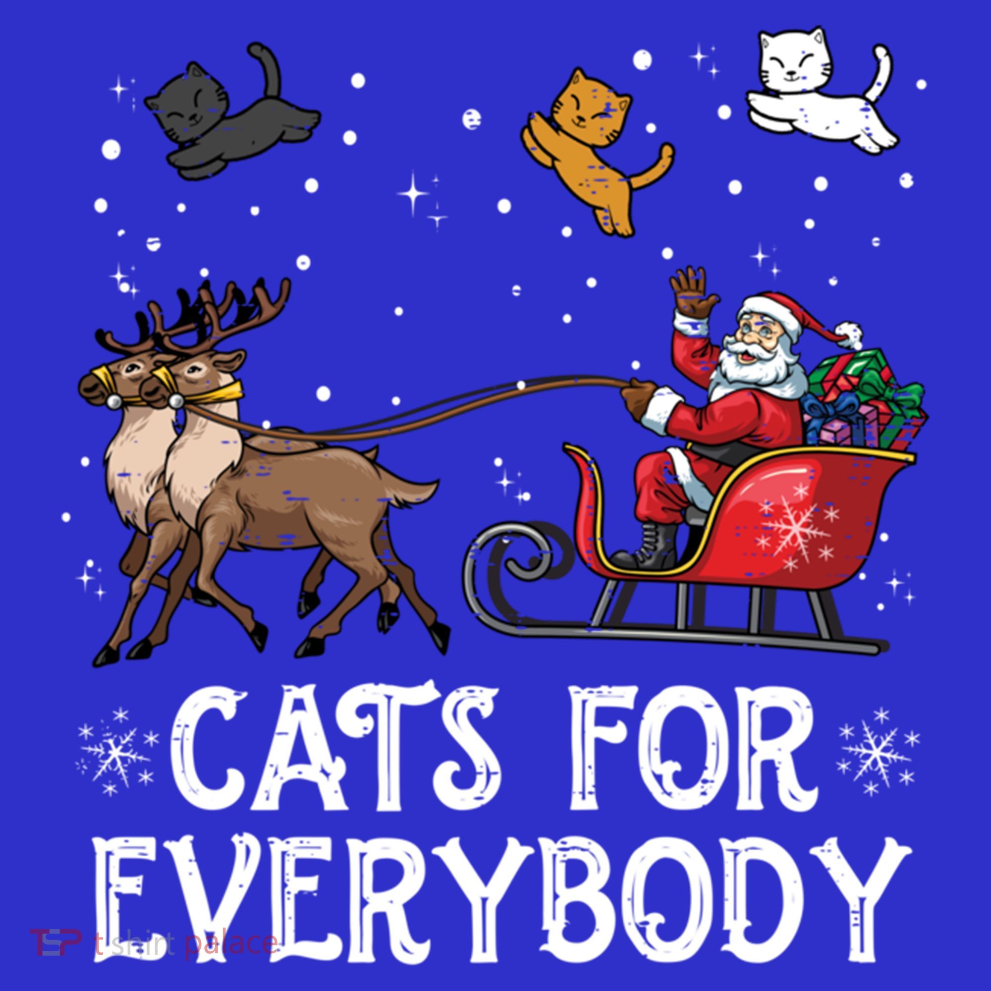 Cats For Everybody Christmas Cat Funny Xmas Santa Funny Gift Women's Tank Top