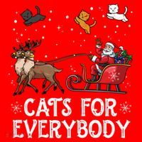 Cats For Everybody Christmas Cat Funny Xmas Santa Funny Gift Santa Hat thumb 1