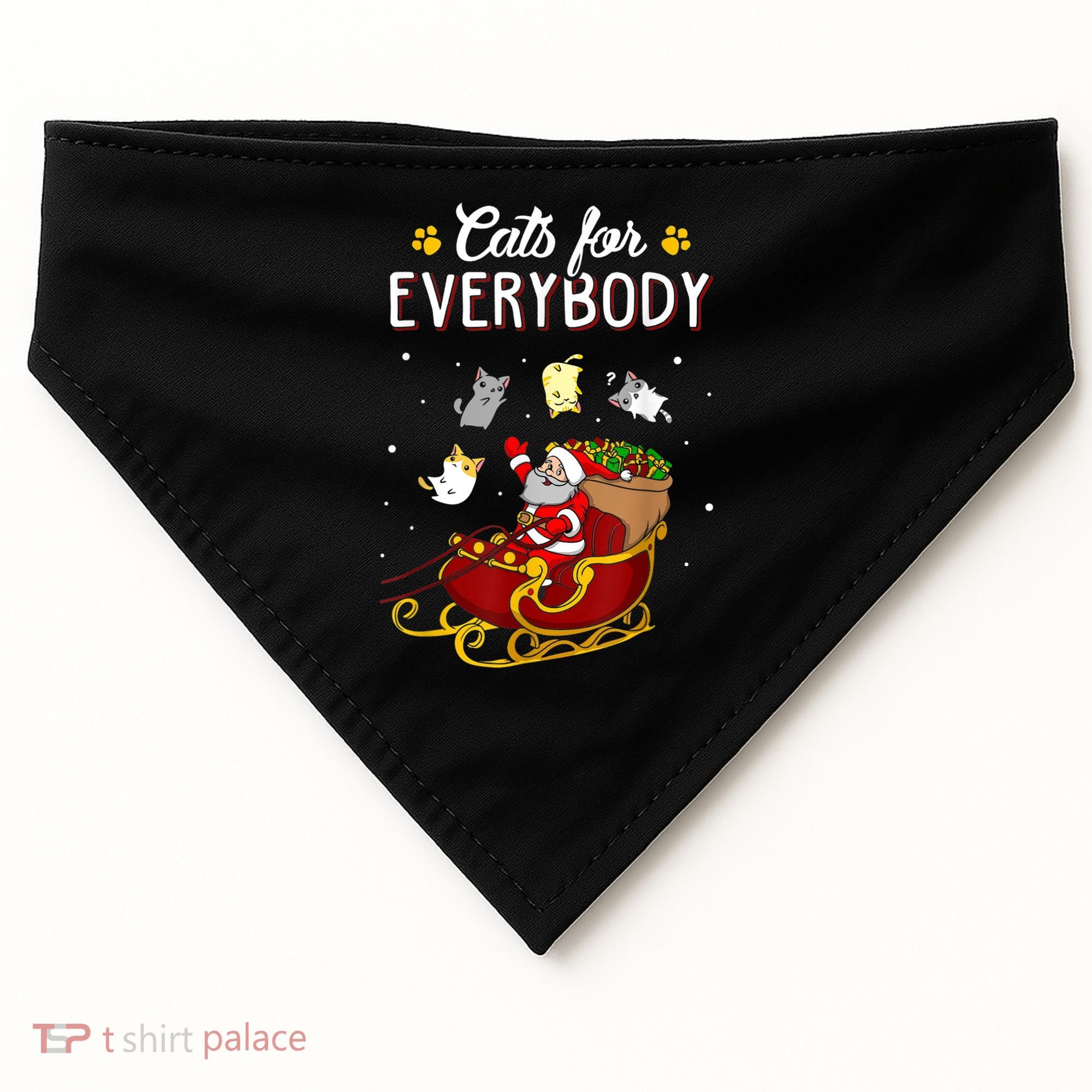 Cats For Everybody Ugly Christmas Cat Funny Xmas USA-Made Doggie Bandana