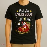 Cats For Everybody Ugly Christmas Cat Funny Xmas T-Shirt thumb 3
