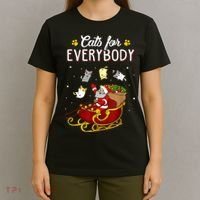 Cats For Everybody Ugly Christmas Cat Funny Xmas T-Shirt thumb 4
