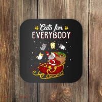 Cats For Everybody Ugly Christmas Cat Funny Xmas Coaster thumb 0