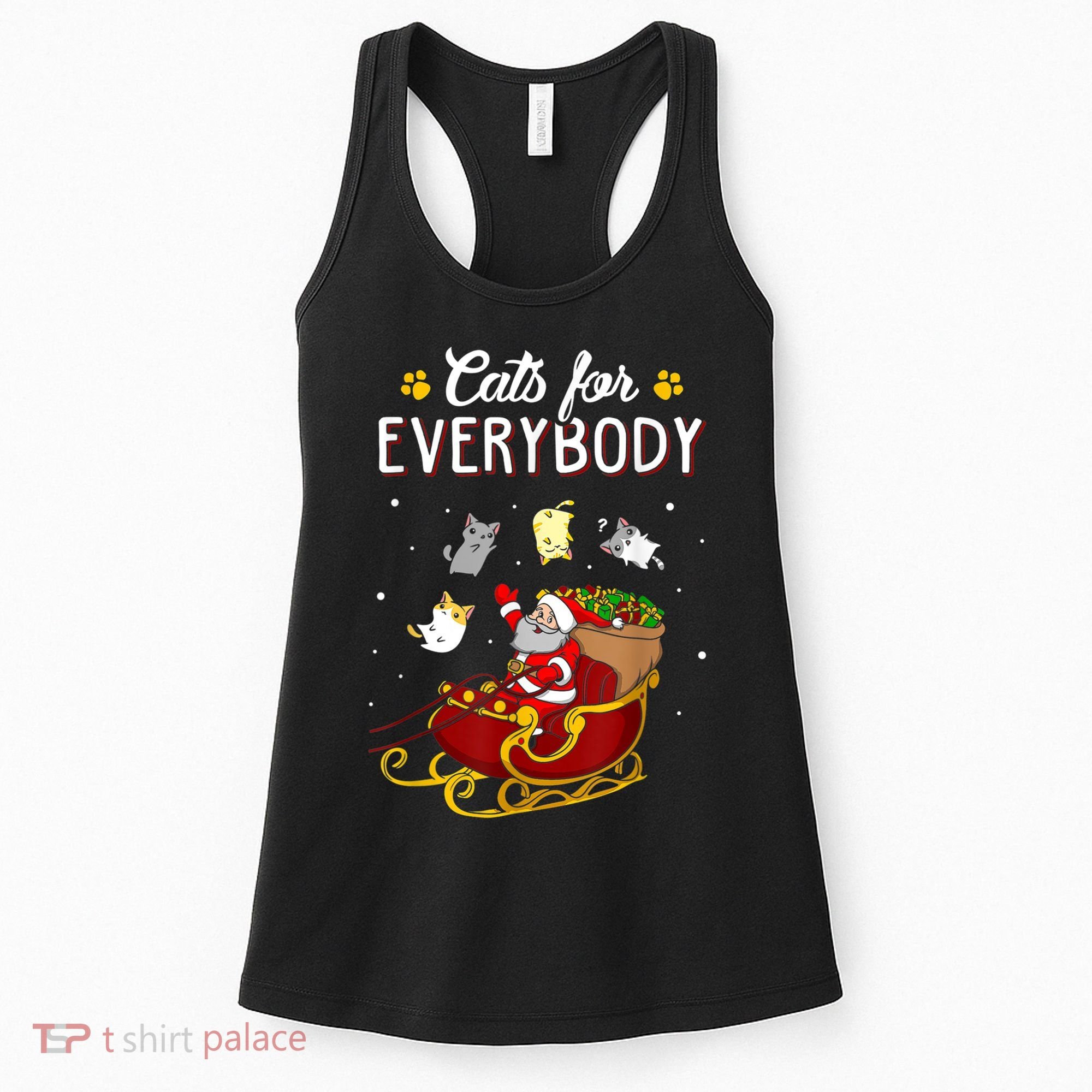 Cats For Everybody Ugly Christmas Cat Funny Xmas Women's Tank Top