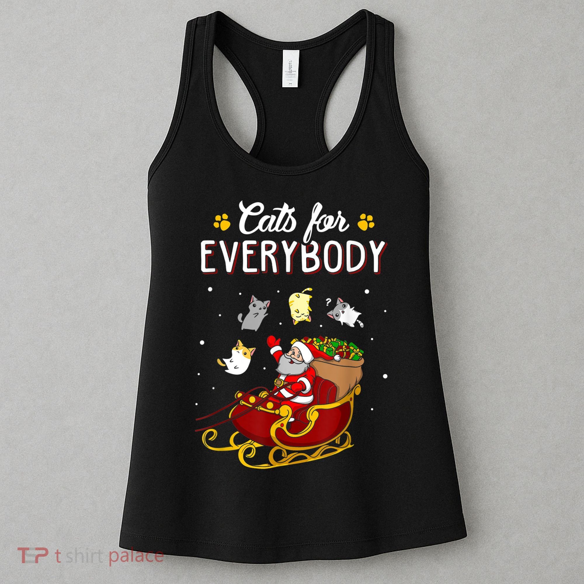 Cats For Everybody Ugly Christmas Cat Funny Xmas Women's Tank Top