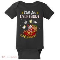 Cats For Everybody Ugly Christmas Cat Funny Xmas Baby Bodysuit thumb 0
