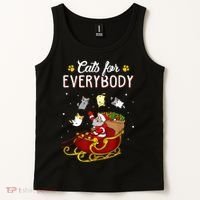 Cats For Everybody Ugly Christmas Cat Funny Xmas Tank Top thumb 2