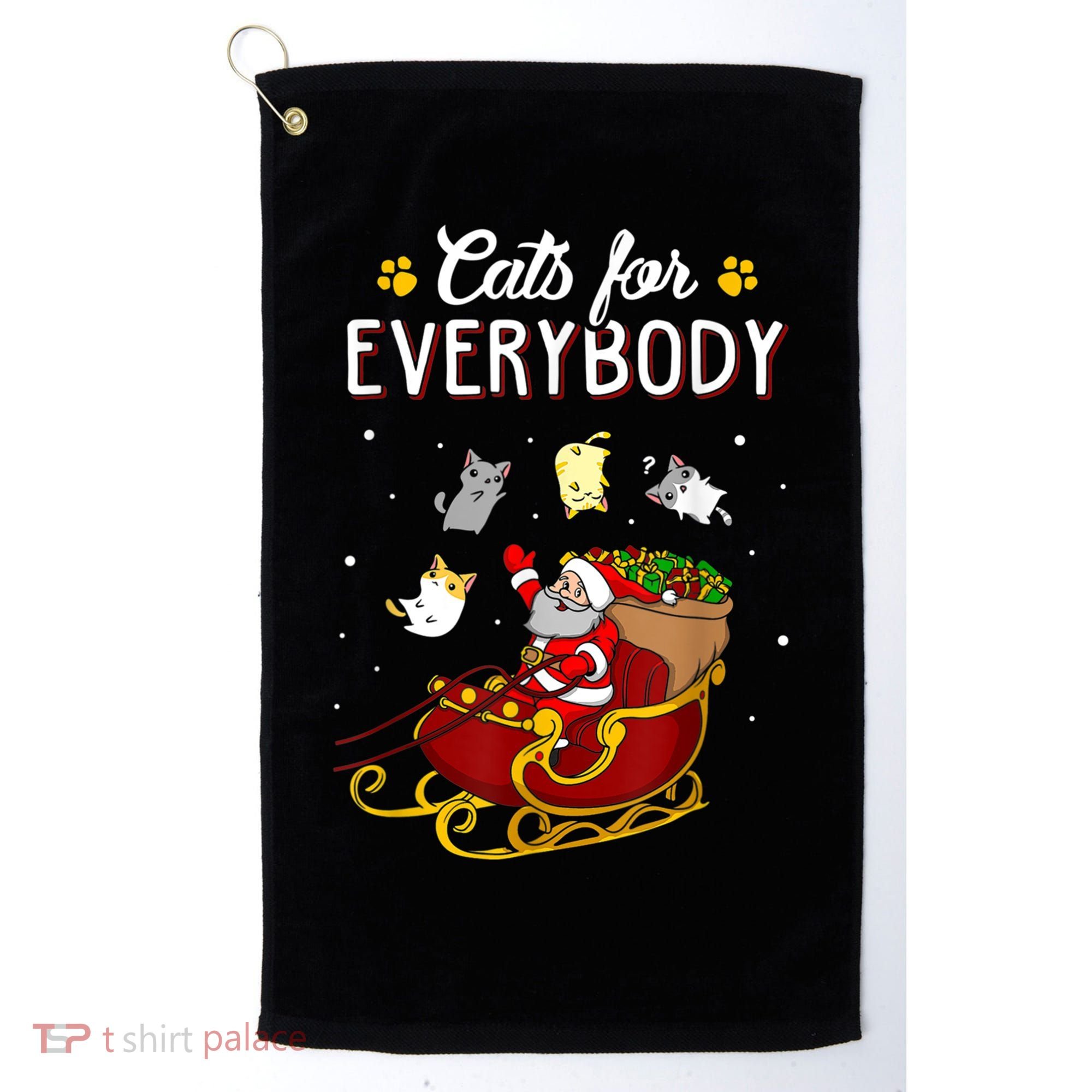 Cats For Everybody Ugly Christmas Cat Funny Xmas Golf Towel
