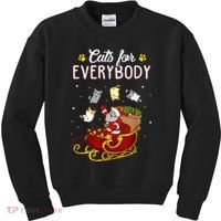 Cats For Everybody Ugly Christmas Cat Funny Xmas Kids Sweatshirt thumb 0