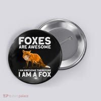 Cool Fox For Men Women Kids Wildlife Animal Fox Lover Button thumb 0