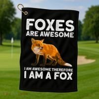 Cool Fox For Men Women Kids Wildlife Animal Fox Lover Golf Towel thumb 1