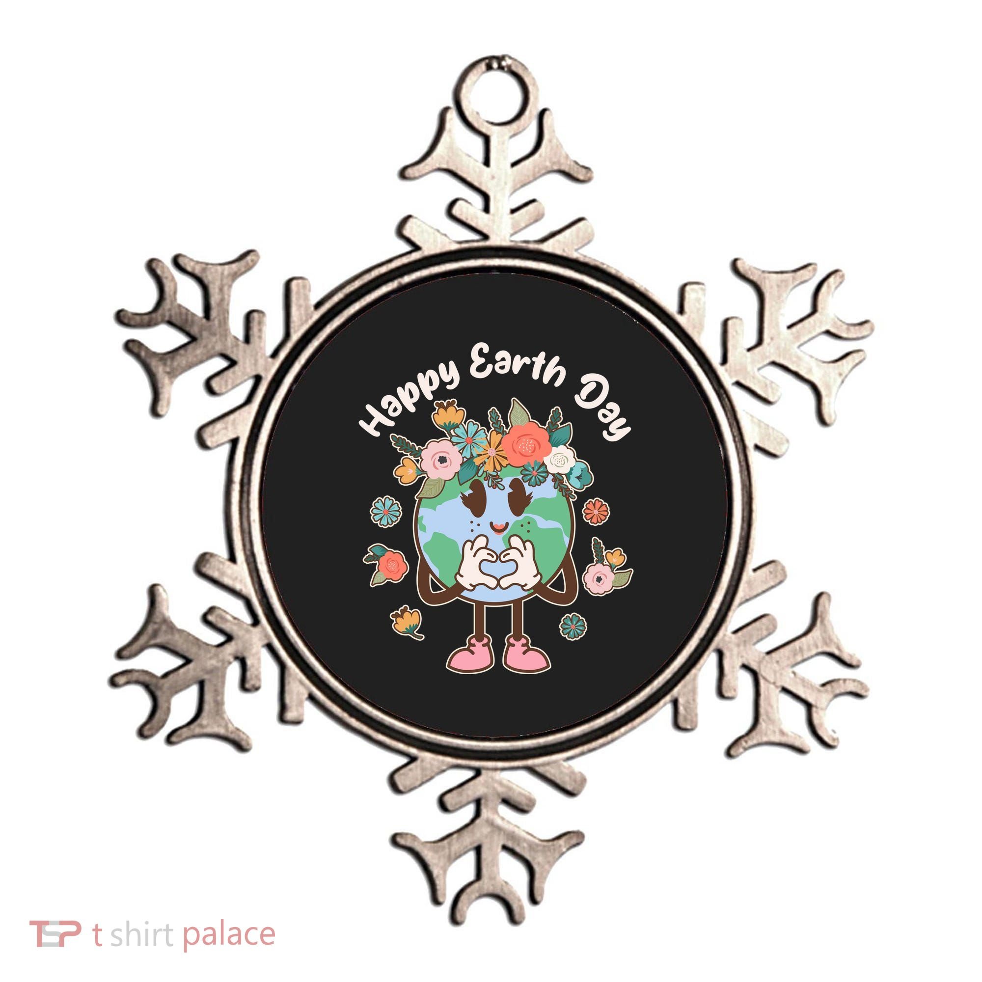 Cute Flower Floral Happy Earth Day Ornament