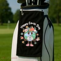 Cute Flower Floral Happy Earth Day Golf Towel thumb 2