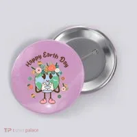 Cute Flower Floral Happy Earth Day Button thumb 0