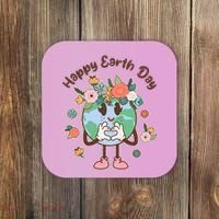 Cute Flower Floral Happy Earth Day Coaster thumb 0