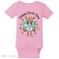 Cute Flower Floral Happy Earth Day Baby Bodysuit thumb 0