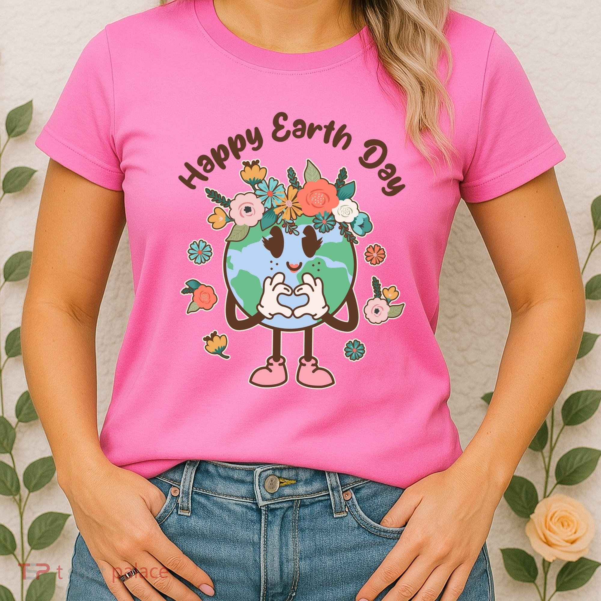 Cute Flower Floral Happy Earth Day Women's T-Shirt