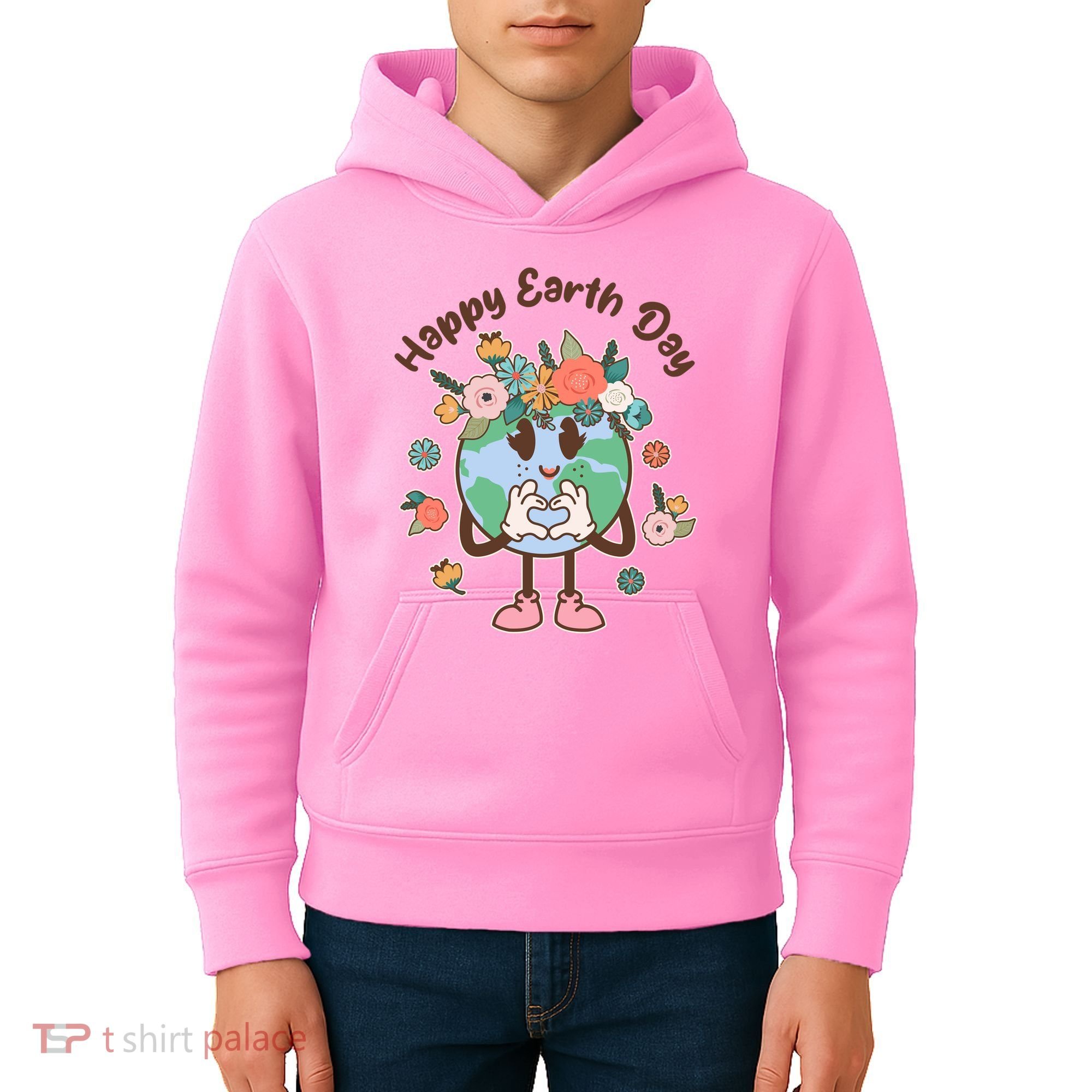 Cute Flower Floral Happy Earth Day Kids Hoodie