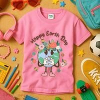 Cute Flower Floral Happy Earth Day Kids T-Shirt thumb 3