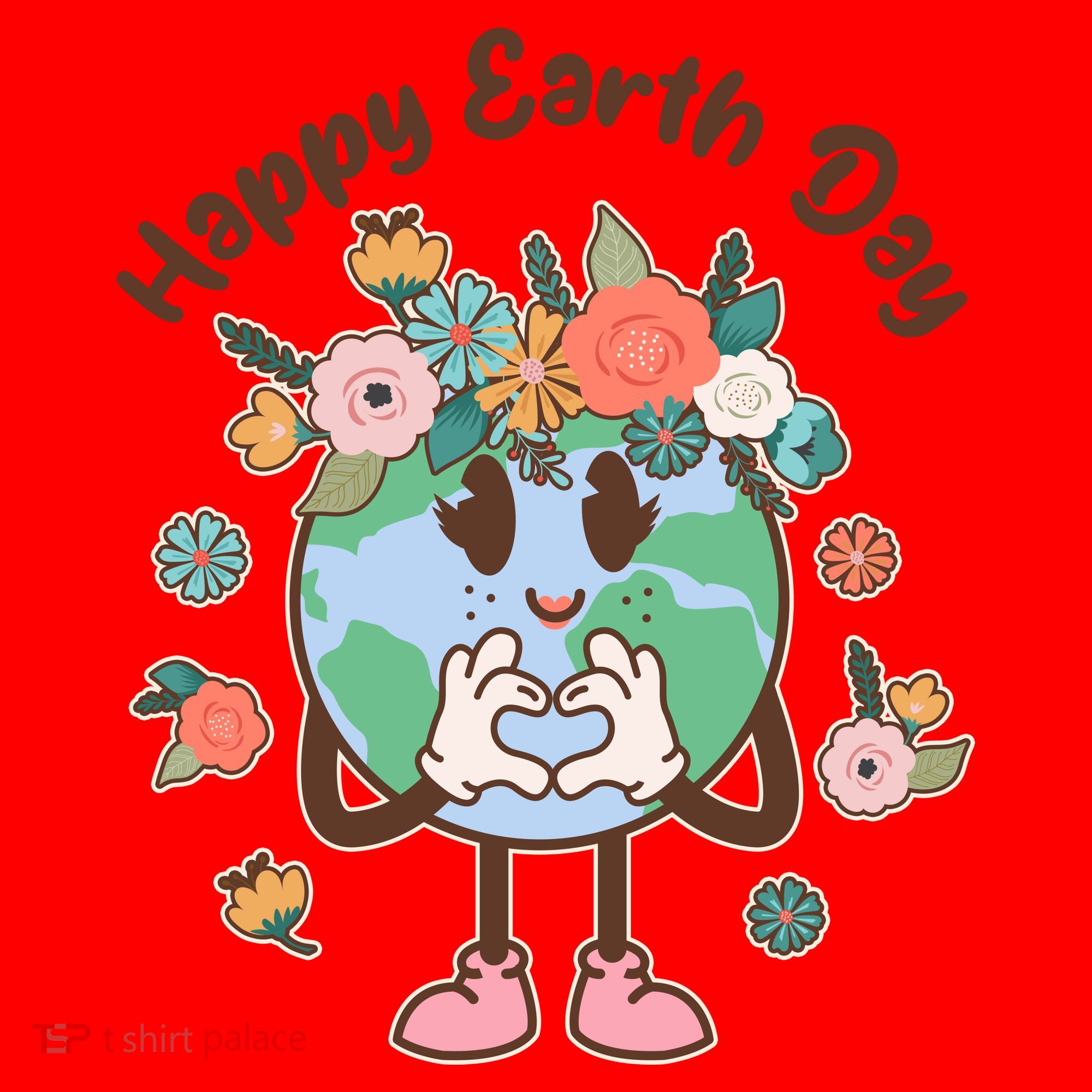 Cute Flower Floral Happy Earth Day Santa Hat