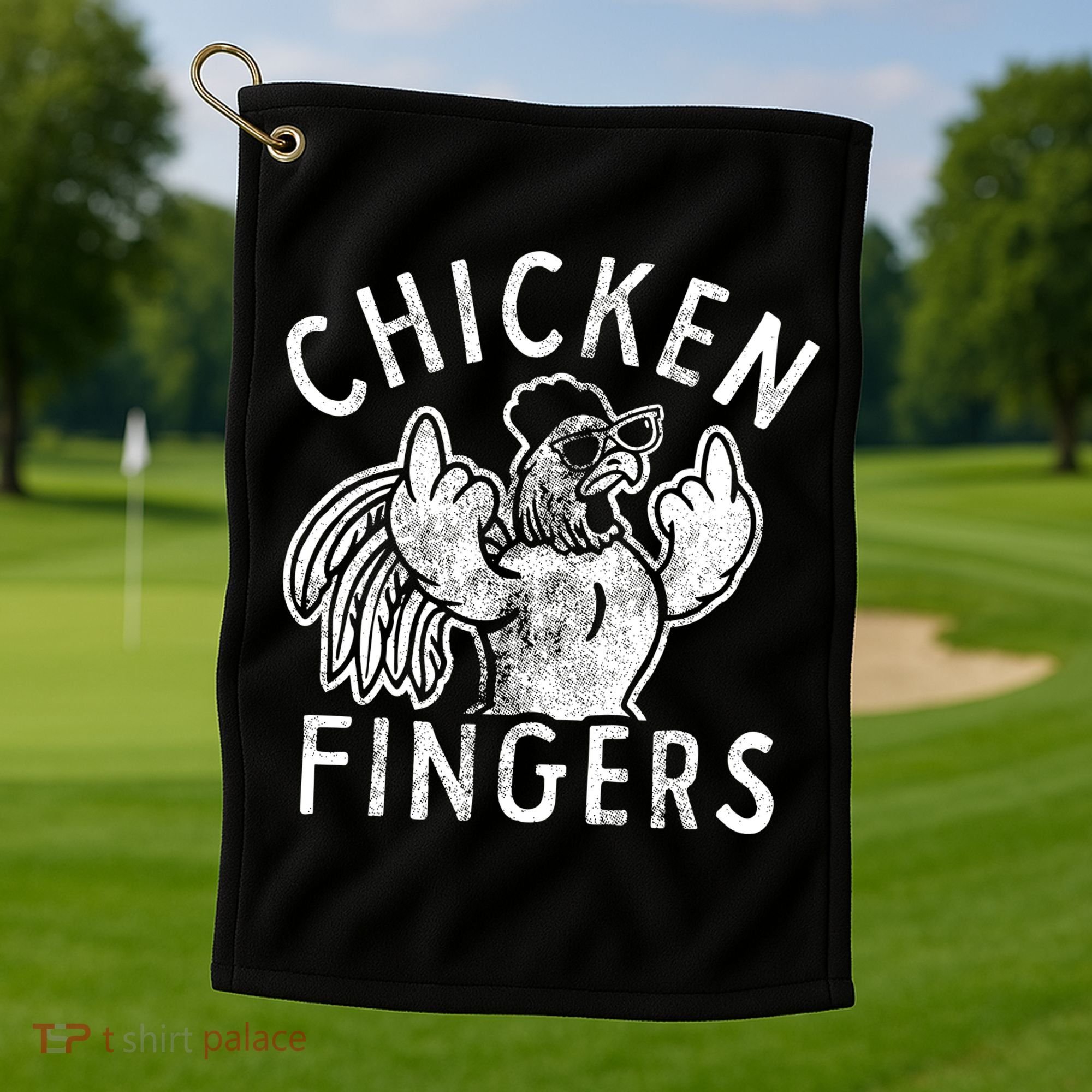 Chicken Fingers Funny Offensive Golf Towel