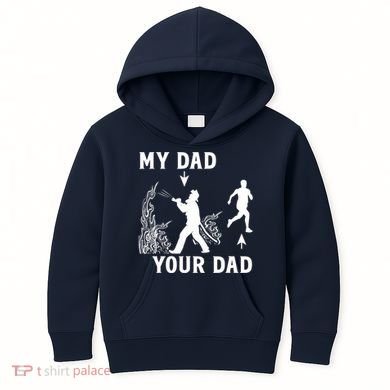 Captain Firefighter Father Funny Fireman Dad My Dad Your Dad Kids Hoodie