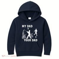 Captain Firefighter Father Funny Fireman Dad My Dad Your Dad Kids Hoodie thumb 0