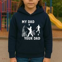 Captain Firefighter Father Funny Fireman Dad My Dad Your Dad Kids Hoodie thumb 3